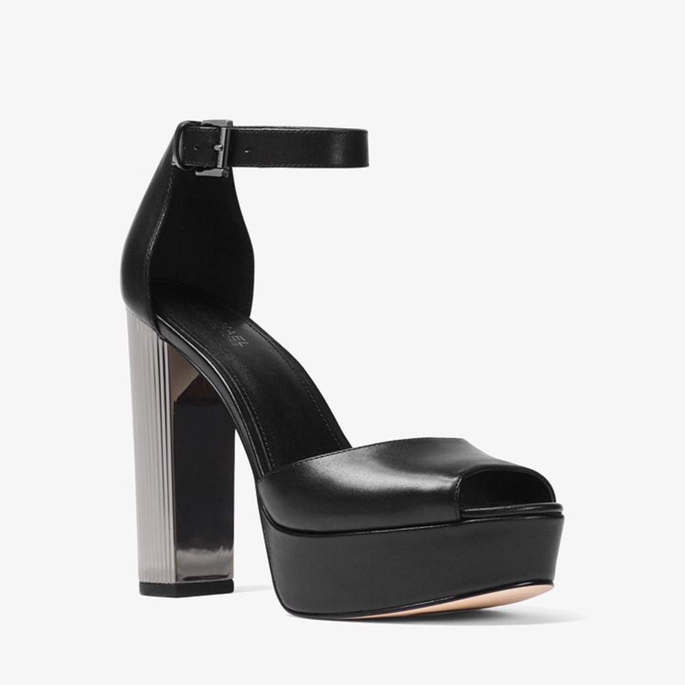 Michael Kors Paloma Leather Platform Sandal heels
